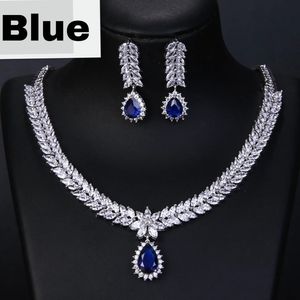 Zircon crystal necklace set for women